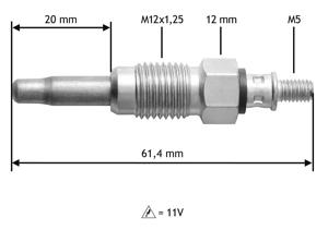 Gloeibougie VALEO, Spanning (Volt)11V, u.a. für Audi, VW, Renault, Volvo, Seat, Skoda, Mitsubishi, Nissan