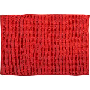 MSV Badkamerkleedje/badmat tapijt - voor op de vloer - rood - 50 x 80 cm