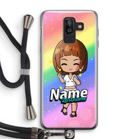 Chibi Maker vrouw: Samsung Galaxy J8 (2018) Transparant Hoesje met koord