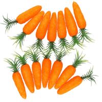 Decoratie wortelen - 14x - oranje - watten/polyester - 7 cm - Sinterklaas / Pasen