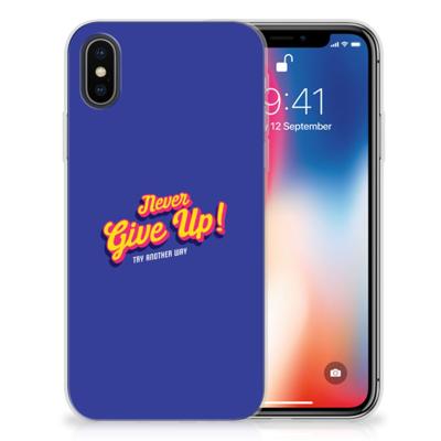 Apple iPhone X | Xs | Siliconen hoesje | met naam Never Give Up Apple iPhone X | Xs | Siliconen hoesje | met naam Never Give Up