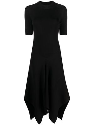 Stella McCartney robe en maille nervurée à design asymétrique - Noir