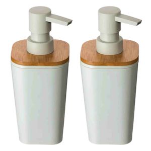 2x Stuks Zeeppompjes/zeepdispensers van kunststeen - wit - 300 ml