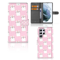 Samsung Galaxy S22 Ultra Telefoonhoesje met Pasjes Sleeping Cats