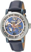 Horlogeband Fossil ME3136 Leder Blauw 18mm