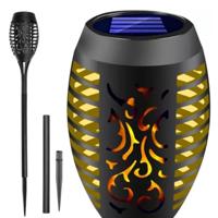 Gardlov Tuinlamp - solar - led licht - H51 cm - zwart - natuurlijke vlam Gardlov Tuinlamp - solar - led licht - H51 cm - zwart - natuurlijke vlam