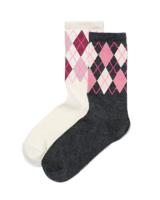 HEMA Dames Sokken Met Katoen - 2 Paar Grijsmelange (grijsmelange)
