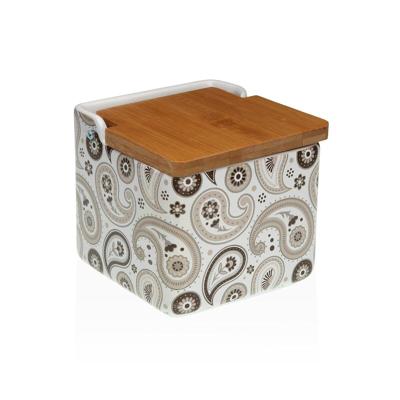 Zoutvaatje met deksel Versa Glob Keramisch 12,2 x 11,5 x 12,2 cm