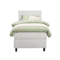Leen Bakker - Boxspring Liv Egaal - Ecru - 90x200 Cm - Ronde Poot - Stof - Crème