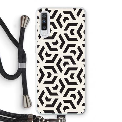 Crazy pattern: Samsung Galaxy A70 Transparant Hoesje met koord