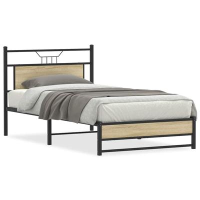 Bedframe zonder matras 107x203cm spaanplaat sonoma eikenkleurig