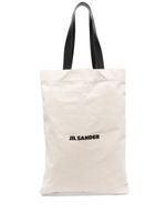 Jil Sander sac cabas en lin à logo imprimé - Tons neutres - thumbnail