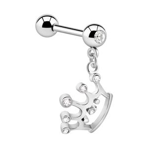 Jeweled Barbell with Charm Chirurgisch staal 316L / Belegde messing Barbells