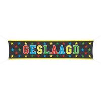 Grote banier vlag geslaagd thema feestartikelen 180 x 40 cm