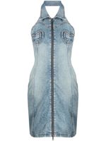 MOSCHINO JEANS robe courte en jean à empiècements cœur - Bleu