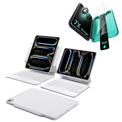 iPad Pro 11ʺ (2025) Bundle Rebound Magnetic Keyboard Case 360 & Armorite Screen Protectors - US Layout-White