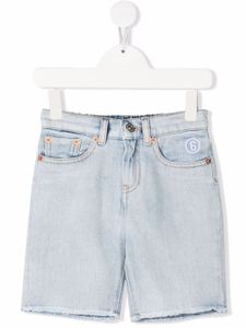 MM6 Maison Margiela Kids short à logo brodé - Bleu