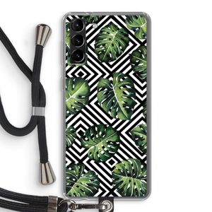 Geometrische jungle: Samsung Galaxy S21 Plus Transparant Hoesje met koord