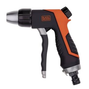 BLACK+DECKER Spuitpistool - Sproeikop voor Tuinslang - Aanpasbare Waterstroom - Zwart/Oranje