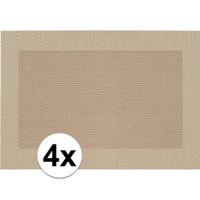 Tafel Placemats - 4x stuks - beige - gevlochten - 45 x 30 cm - onderleggers