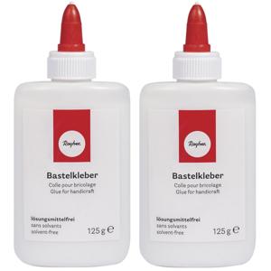 Rayher Hobby knutsel lijm - 2x - flacon van 125 gram - witte lijm - geschikt voor alles