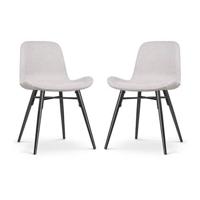 Nolon Nova-Fé Eetkamerstoelen Set van 2 - Beige - Zwarte Poten