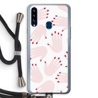 Hands pink: Samsung Galaxy A20s Transparant Hoesje met koord Hands pink: Samsung Galaxy A20s Transparant Hoesje met koord