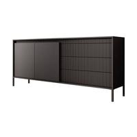 Meubella Dressoir Saran - Mat zwart - 187 cm