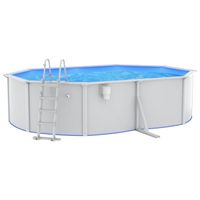 vidaXL Zwembad met veiligheidsladder 490x360x120 cm - thumbnail