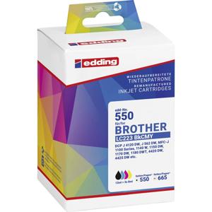 Edding Inktcartridge vervangt Brother LC-223BKCMY Compatibel Combipack Zwart, Cyaan, Magenta, Geel EDD-550 18-550-01