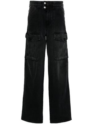 MARANT ÉTOILE Heilani mid waist jeans met logopatch - Zwart MARANT ÉTOILE Heilani mid waist jeans met logopatch - Zwart