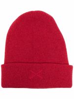 Barrie bonnet en cachemire à broderies - Rouge