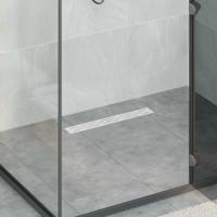 VidaXL Doucheafvoer glasdeksel met 360° sifon zilver 50 cm