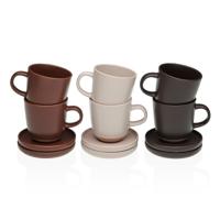 Set van Kopje met Schotel Versa Charlize Keramiek