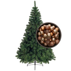 Bellatio Decorations kunst kerstboom 180 cm met kerstballen camel bruin