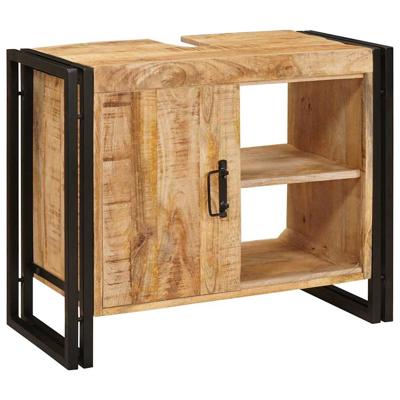Wastafelonderkast 71 x 33 x 58 cm Massief Mango Hout, Ijzer