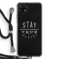 Stay true: Samsung Galaxy A22 5G Transparant Hoesje met koord