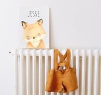 Vos cartoon canvas met naam Vos cartoon canvas met naam