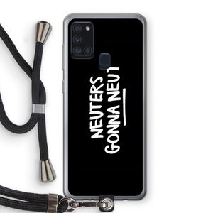 Neuters (zwart): Samsung Galaxy A21s Transparant Hoesje met koord