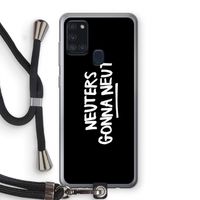 Neuters (zwart): Samsung Galaxy A21s Transparant Hoesje met koord