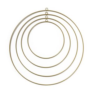 Metalen deco ringen - goud - set van 4