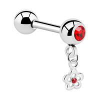 Jeweled Barbell with Charm Chirurgisch staal 316L / Belegde messing Barbells