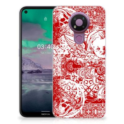 Silicone Back Case Nokia 3.4 Angel Skull Rood