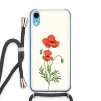 Red poppy: iPhone XR Transparant Hoesje met koord