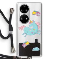 Vliegende eenhoorn: Huawei P50 Pro Transparant Hoesje met koord