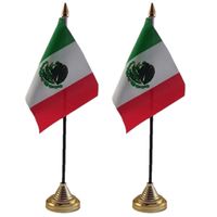 2x stuks mexico tafelvlaggetjes 10 x 15 cm met standaard