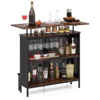 120 x 50 x 106,5 cm Bartafel Keuken Aanrecht met Opbergruimte en Voetensteun Toonbank met Metalen Frame Verstelbare Poten