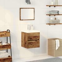 Wastafelkast Zwart eiken 41 x 39 x 62 cm Bewerkt hout