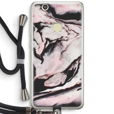 Roze stroom: Huawei Ascend P10 Lite Transparant Hoesje met koord
