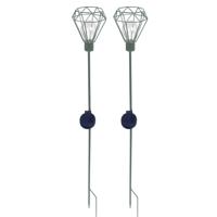 Luxform - Tuinlamp met grondspies - Diamond - 2 stuks - LED - Werkend op zonne-energie